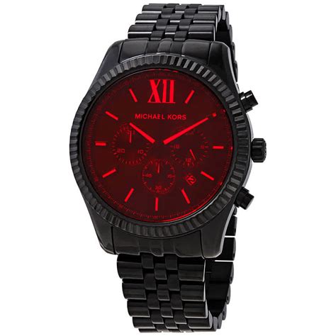 michael kors red dial watch|red michael kors watch men's.